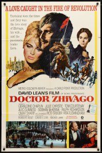 2c240 DOCTOR ZHIVAGO 1sh '65 Omar Sharif, Julie Christie, David Lean English epic, Terpning art!