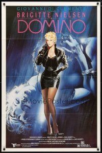2c242 DOMINO 1sh '89 Enzo Sciotti artwork of super sexy Brigitte Nielsen, Italian!