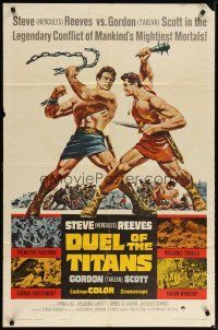 2c254 DUEL OF THE TITANS 1sh '63 Sergio Corbucci, Steve Hercules Reeves vs Gordon Tarzan Scott!