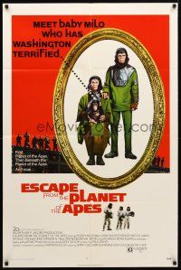 2c271 ESCAPE FROM THE PLANET OF THE APES 1sh '71 meet Baby Milo who has Washington terrified!