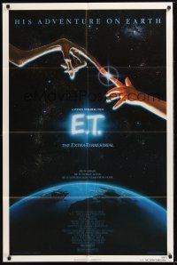 2c257 E.T. THE EXTRA TERRESTRIAL 1sh '82 Steven Spielberg classic, John Alvin art!