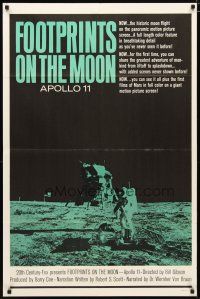 2c307 FOOTPRINTS ON THE MOON 1sh '69 the real story of the Apollo 11, cool image of moon landing!