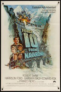 2c310 FORCE 10 FROM NAVARONE int'l 1sh '78 Robert Shaw, Harrison Ford, cool art by Bryan Bysouth!
