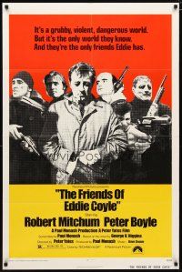 2c319 FRIENDS OF EDDIE COYLE 1sh '73 Robert Mitchum lives in a grubby, violent, dangerous world!