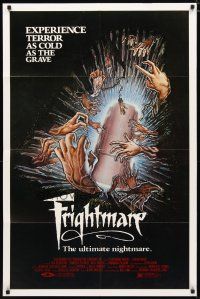 2c321 FRIGHTMARE 1sh '83 terror as cold as the grave, wild horror art of dismembered hands!