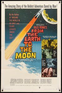2c325 FROM THE EARTH TO THE MOON 1sh '58 Jules Verne's boldest adventure dared by man!