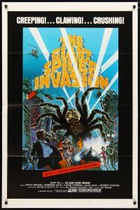 2c344 GIANT SPIDER INVASION style B 1sh '75 art of really big bug terrorizing city by Brunner!