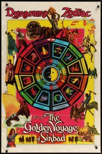 2c359 GOLDEN VOYAGE OF SINBAD teaser 1sh '73 Ray Harryhausen, cool different zodiac artwork!