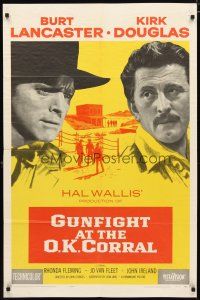 2c366 GUNFIGHT AT THE O.K. CORRAL 1sh '57 Burt Lancaster, Kirk Douglas, John Sturges classic!