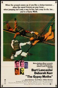2c370 GYPSY MOTHS style A 1sh '69 Burt Lancaster, John Frankenheimer, cool sky diving image!