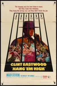 2c377 HANG 'EM HIGH 1sh '68 Clint Eastwood, they hung the wrong man & didn't finish the job!