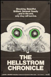 2c391 HELLSTROM CHRONICLE 1sh '71 cool huge moth close up image, only THEY will survive!