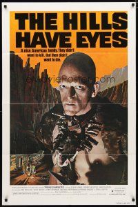 2c402 HILLS HAVE EYES 1sh '78 Wes Craven, classic creepy image of sub-human Michael Berryman!
