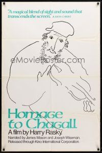 2c407 HOMAGE TO CHAGALL 1sh '77 Harry Rasky documentary about painter Marc Chagall!