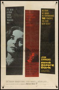 2c408 HOME BEFORE DARK 1sh '58 pretty untouched Jean Simmons is a wife on the rim of insanity!