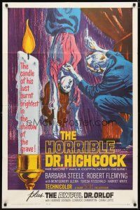 2c413 HORRIBLE DR. HICHCOCK/AWFUL DR. ORLOFF 1sh '64 creepy art from Italian horror double-bill!