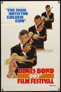 2c455 JAMES BOND 007 FILM FESTIVAL style A 1sh '76 art of Roger Moore as 007 w/sexy girl!