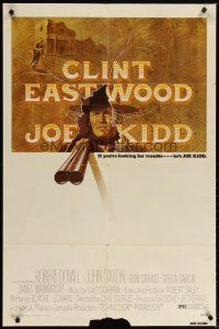 2c459 JOE KIDD 1sh '72 cool art of Clint Eastwood pointing double-barreled shotgun!