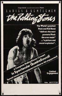 2c481 LADIES & GENTLEMEN THE ROLLING STONES 1sh '73 great c/u of rock & roll singer Mick Jagger!