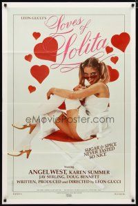 2c515 LOVES OF LOLITA video/theatrical 1sh '84 sexy Angel West, sugar & spice never tasted so nice!