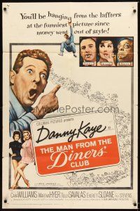 2c530 MAN FROM THE DINERS' CLUB 1sh '63 Danny Kaye, funniest picture since money went out of style!