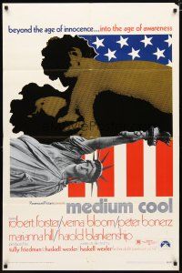 2c550 MEDIUM COOL 1sh '69 Haskell Wexler's X-rated 1960s counter-culture classic!