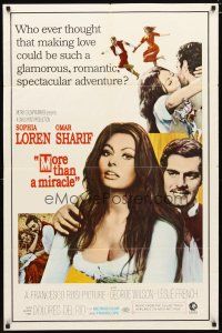 2c568 MORE THAN A MIRACLE 1sh '67 great image of sexy Sophia Loren & Omar Sharif!