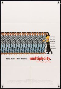 2c579 MULTIPLICITY int'l DS 1sh '96 many Michael Keatons hug one Andie MacDowell!