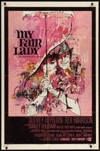 2c586 MY FAIR LADY 1sh '64 classic Bob Peak art of Audrey Hepburn & Rex Harrison!