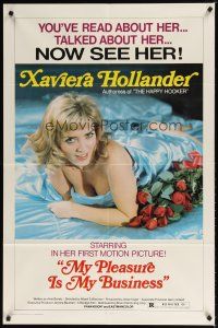 2c591 MY PLEASURE IS MY BUSINESS 1sh '74 sexy Xaviera Hollander, authoress of Happy Hooker!