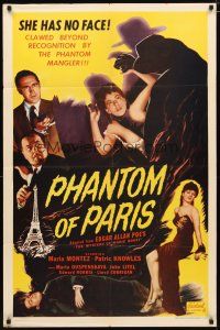 2c594 MYSTERY OF MARIE ROGET 1sh R51 pretty Maria Montez, Patric Knowles, Phantom of Paris!