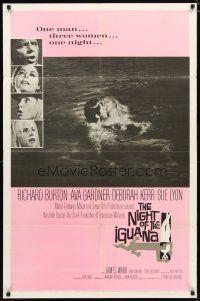 2c604 NIGHT OF THE IGUANA 1sh '64 Richard Burton, Ava Gardner, Sue Lyon, Deborah Kerr, John Huston