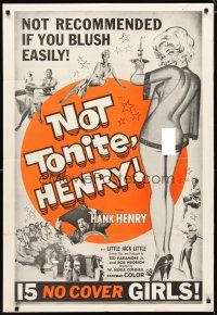 2c620 NOT TONITE HENRY 1sh '61 sex classic, artwork of sexy woman in nightie!