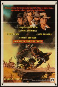 2c629 ONCE UPON A TIME IN THE WEST 1sh '69 Leone, art of Cardinale, Fonda, Bronson & Robards!