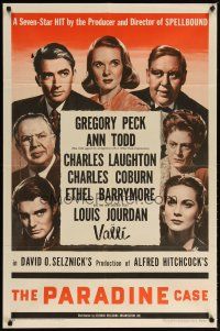 2c645 PARADINE CASE style A 1sh '48 Alfred Hitchcock, Gregory Peck, Ann Todd, Valli