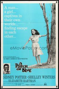 2c648 PATCH OF BLUE 1sh '66 Sidney Poitier & Elizabeth Hartman are each captive in their own world