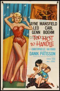 2c660 PLAYGIRL AFTER DARK 1sh 1962 Too Hot to Handle, art of sexy Jayne Mansfield!