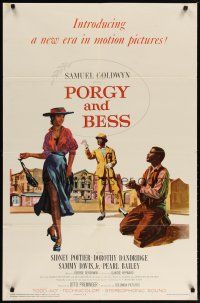 2c669 PORGY & BESS 1sh '59 art of Sidney Poitier, Dorothy Dandridge & Sammy Davis Jr.!