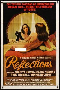 2c700 REFLECTIONS 1sh '77 Annette Haven, great sexy mirror artwork by Giguilliat!