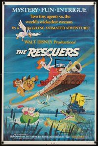 2c701 RESCUERS 1sh '77 Disney mouse mystery adventure cartoon from the depths of Devil's Bayou!
