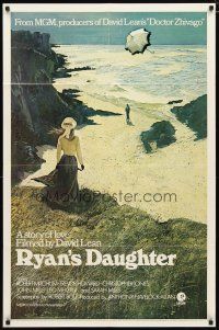 2c714 RYAN'S DAUGHTER style A 1sh '70 David Lean, art of Sarah Miles on beach + umbrella by Lesser!