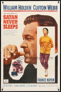 2c725 SATAN NEVER SLEEPS 1sh '62 Leo McCarey, William Holden, Clifton Webb, France Nuyen