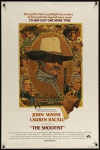 2c762 SHOOTIST 1sh '76 best Richard Amsel artwork of cowboy John Wayne & cast!