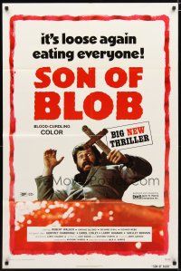 2c784 SON OF BLOB 1sh '72 it's loose again eating everyone, wacky horror sequel!