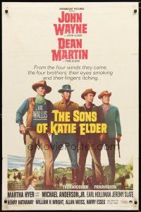 2c786 SONS OF KATIE ELDER 1sh '65 Martha Hyer, line up of John Wayne, Dean Martin & more!