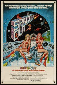 2c789 SPACED OUT 1sh '80 cool art of sexy sci-fi babes with laser guns!