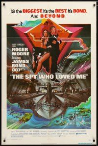 2c793 SPY WHO LOVED ME 1sh '77 great art of Roger Moore as James Bond 007 by Bob Peak!