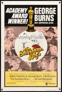 2c822 SUNSHINE BOYS awards 1sh '75 Hirschfeld art of George Burns, Walter Matthau & Lee Meredith!