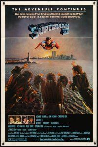 2c824 SUPERMAN II 1sh '81 Christopher Reeve, Terence Stamp, battle over New York City!