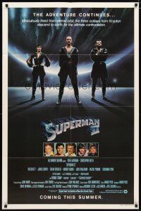 2c825 SUPERMAN II teaser 1sh '81 Christopher Reeve, Terence Stamp, cool image of villains!